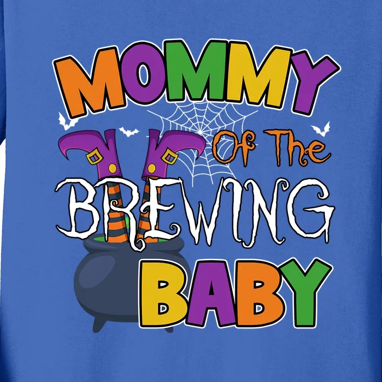 Mommy Of Brewing Halloween Theme Shower Spooky Gift Kids Long Sleeve Shirt