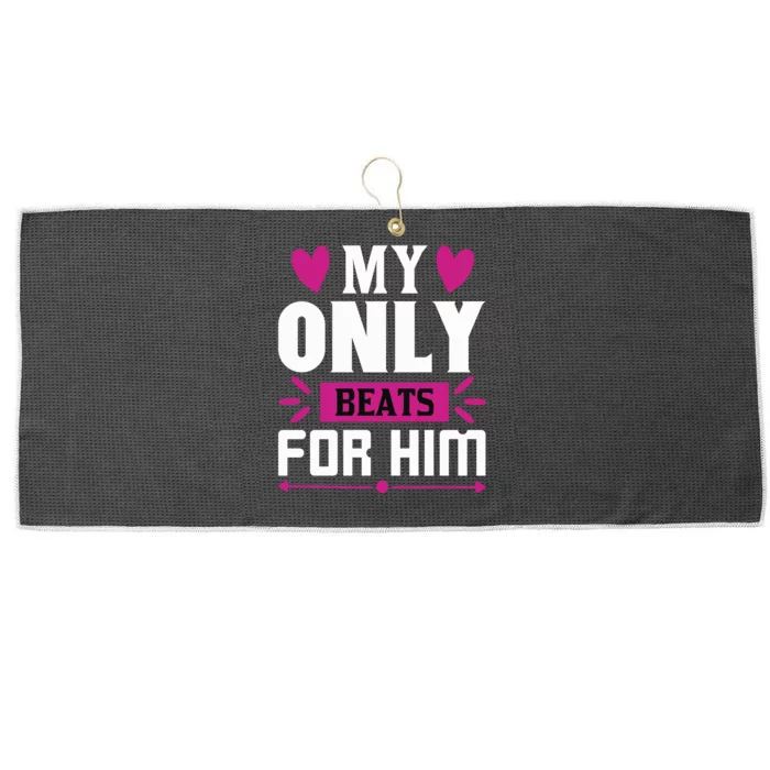 My Only Beats For Him Large Microfiber Waffle Golf Towel