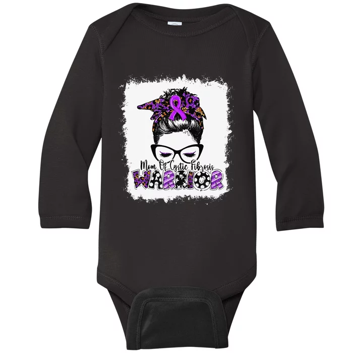 Mom Of Cystic Fibrosis Warrior Women Cystic Fibrosis Baby Long Sleeve Bodysuit