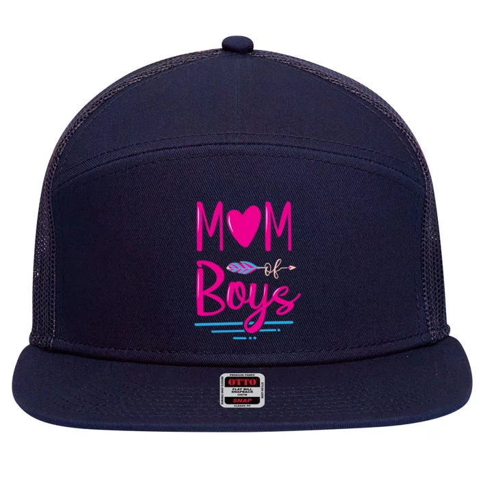 Mom Of Cute New Mom Mothers Day Gift 7 Panel Mesh Trucker Snapback Hat