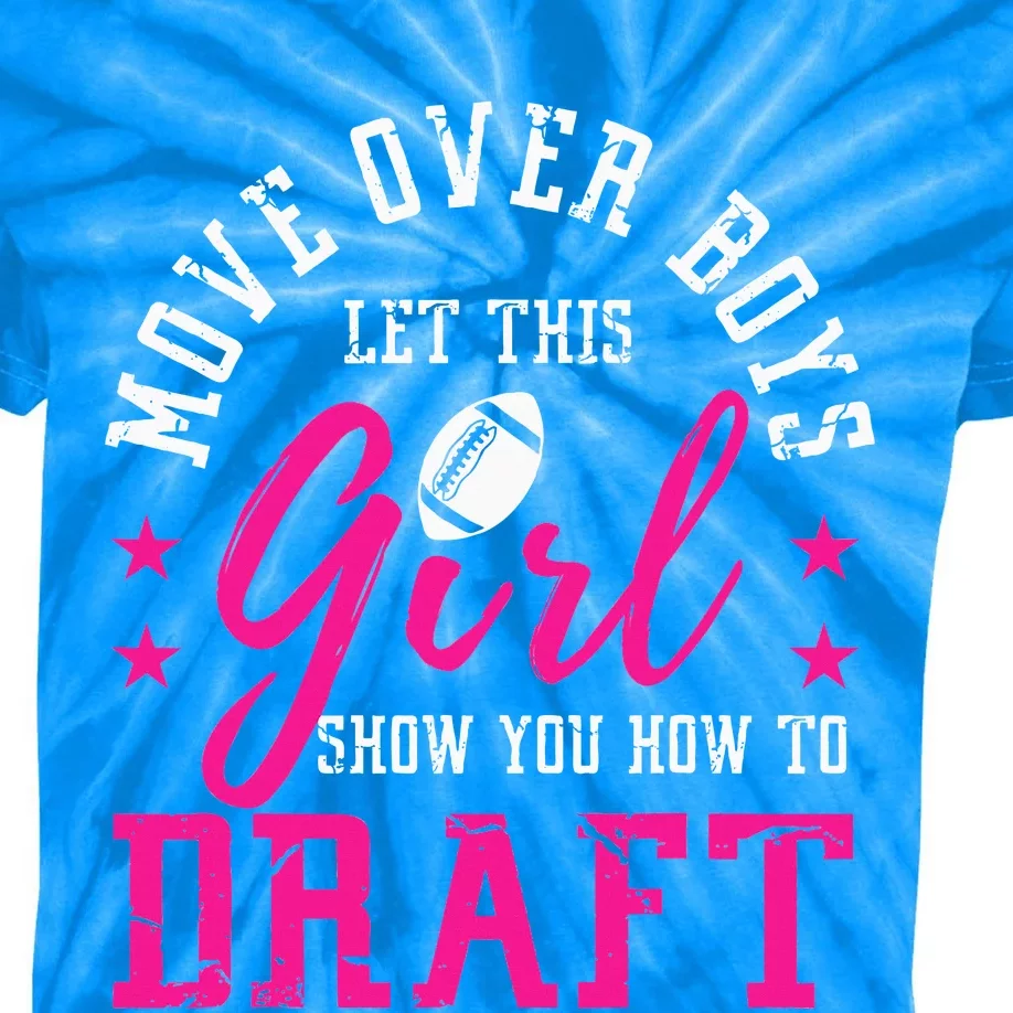 Move Over Cute Fantasy Football Draft Kit Party Kids Tie-Dye T-Shirt