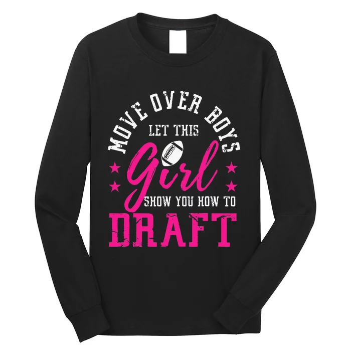 Move Over Cute Fantasy Football Women Draft Kit Party Long Sleeve Shirt