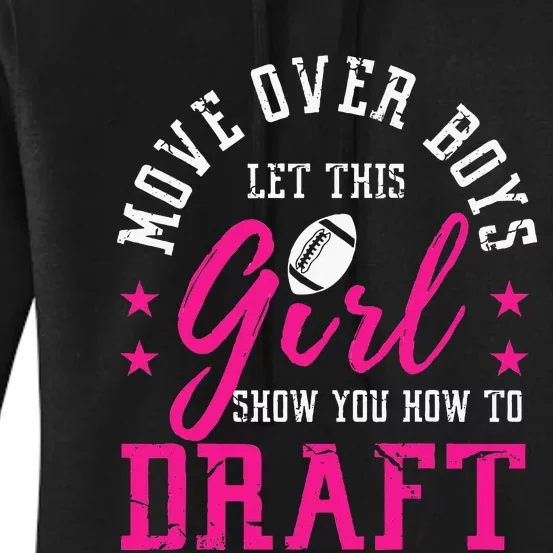 Move Over Cute Fantasy Football Women Draft Kit Party Women's Pullover Hoodie