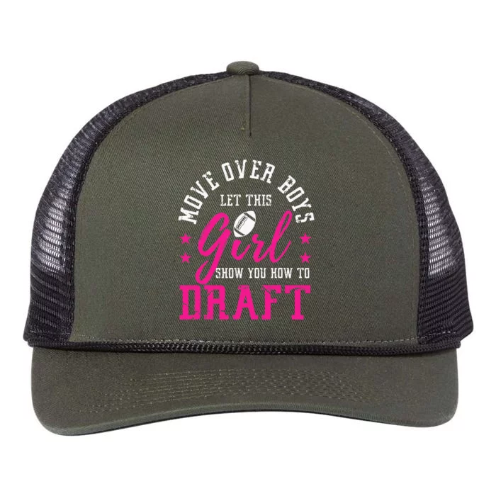 Move Over Cute Fantasy Football Women Draft Kit Party Retro Rope Trucker Hat Cap