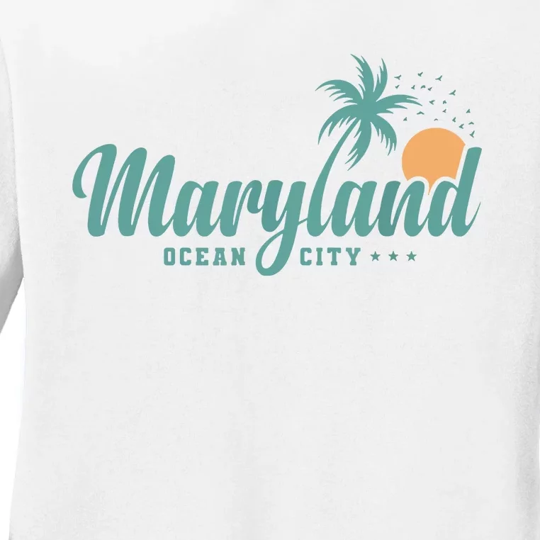 Maryland Ocean City State Of America Usa Ladies Long Sleeve Shirt