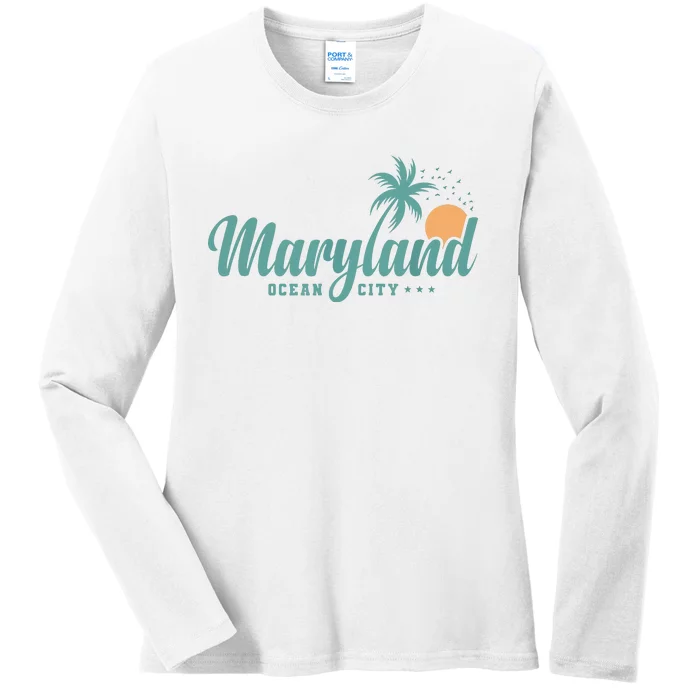 Maryland Ocean City State Of America Usa Ladies Long Sleeve Shirt