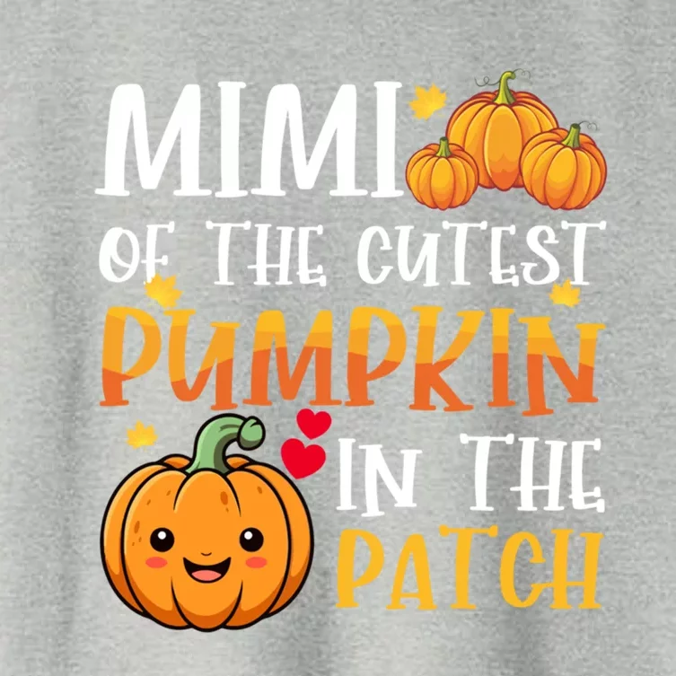 Mimi Of Cutest Pumpkin In The Patch Halloween Thanksgiving Gift Women's Crop Top Tee