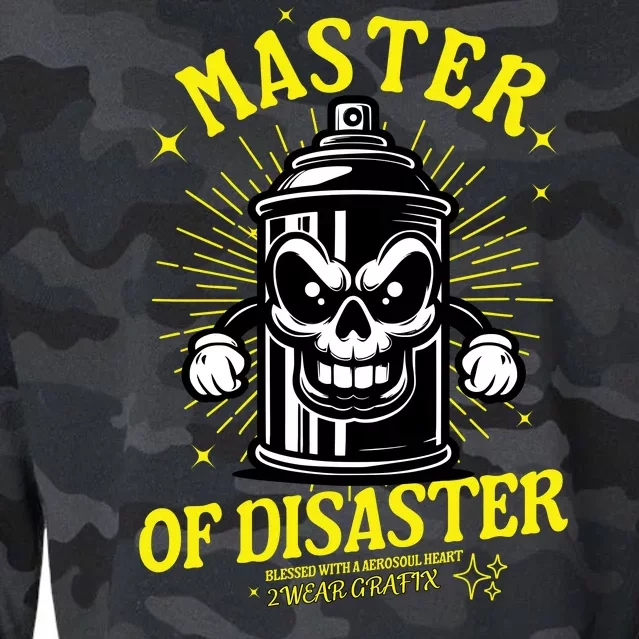 Master Of Disaster Graffiti Can Mascot Cropped Pullover Crew