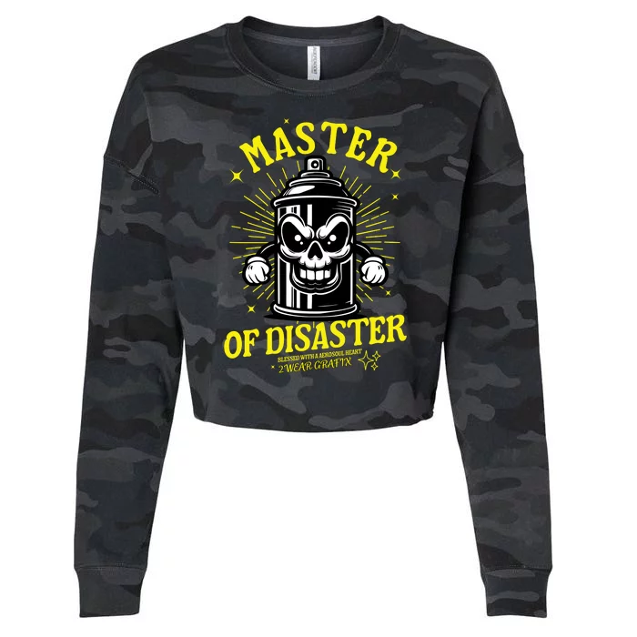 Master Of Disaster Graffiti Can Mascot Cropped Pullover Crew