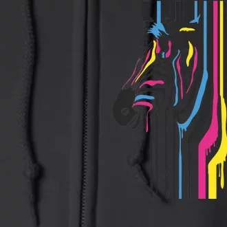 Modern Abstract Zebra Full Zip Hoodie