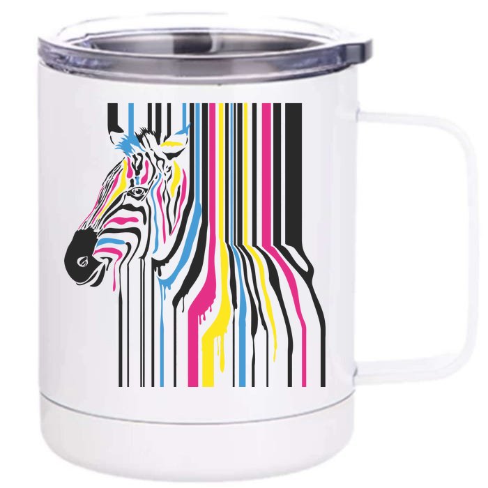 Modern Abstract Zebra Front & Back 12oz Stainless Steel Tumbler Cup