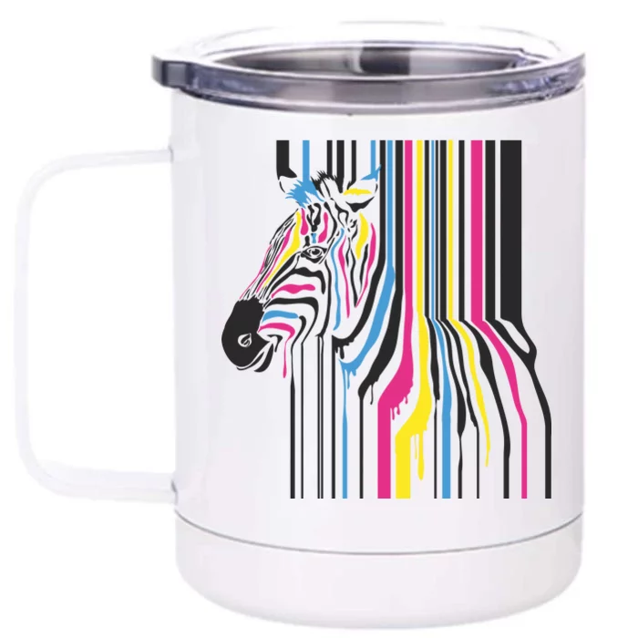 Modern Abstract Zebra Front & Back 12oz Stainless Steel Tumbler Cup