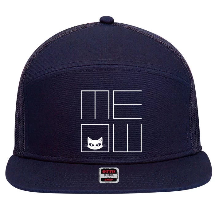 Modern Meow 7 Panel Mesh Trucker Snapback Hat