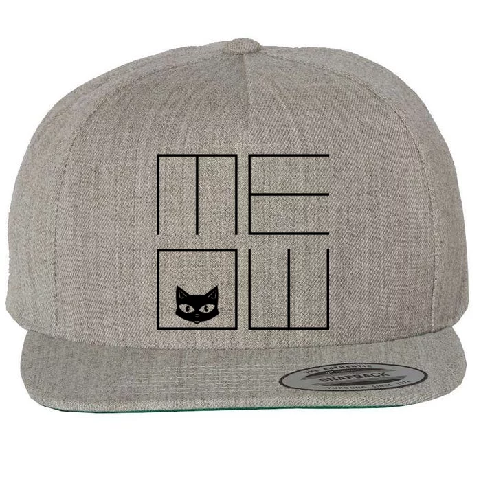 Modern Meow Wool Snapback Cap