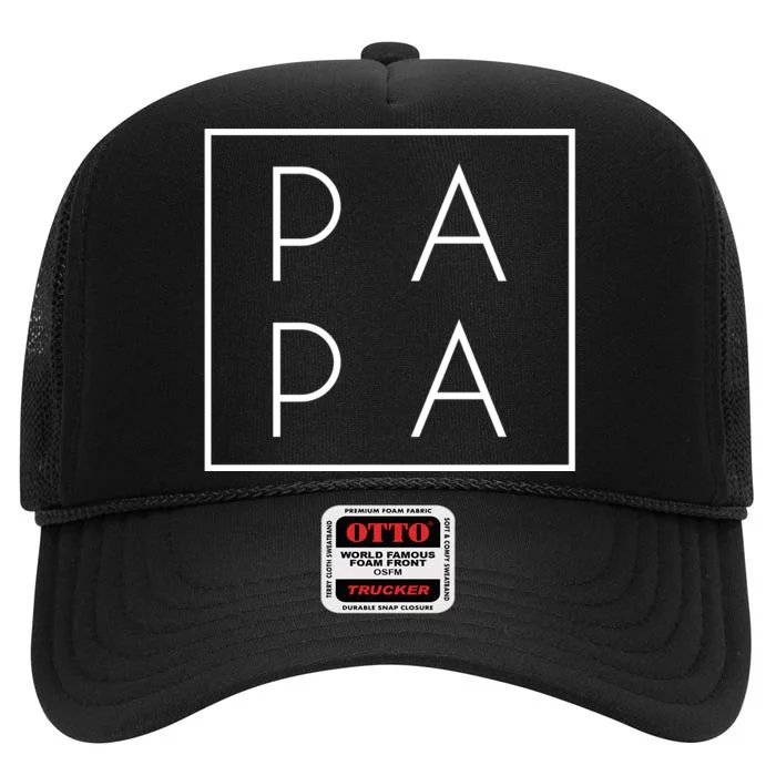 Modern PA PA Papa Father logo High Crown Mesh Trucker Hat