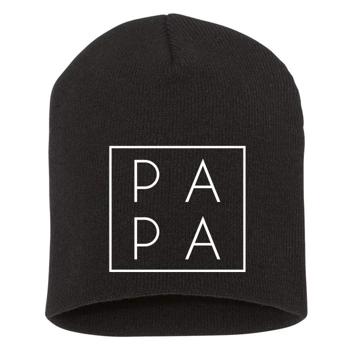 Modern PA PA Papa Father logo Short Acrylic Beanie