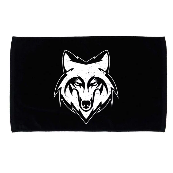 Modern Wolf Face Symbol Microfiber Hand Towel