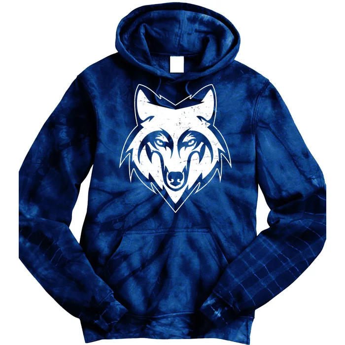 Modern Wolf Face Symbol Tie Dye Hoodie