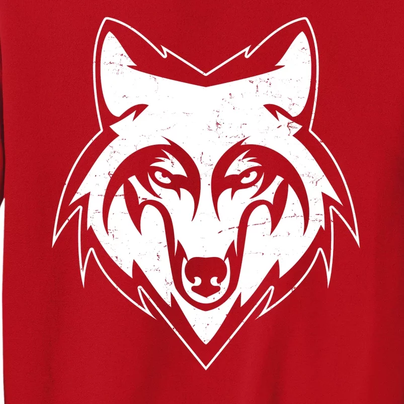 Modern Wolf Face Symbol Sweatshirt