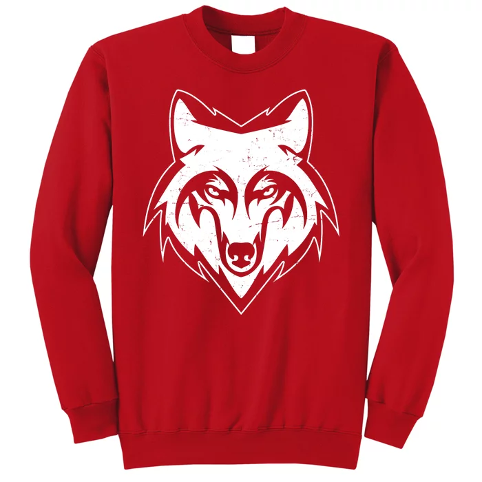 Modern Wolf Face Symbol Sweatshirt