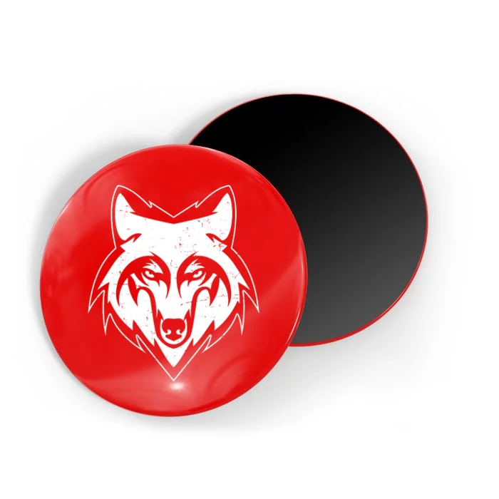 Modern Wolf Face Symbol Magnet