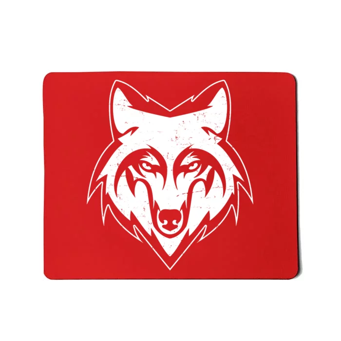 Modern Wolf Face Symbol Mousepad