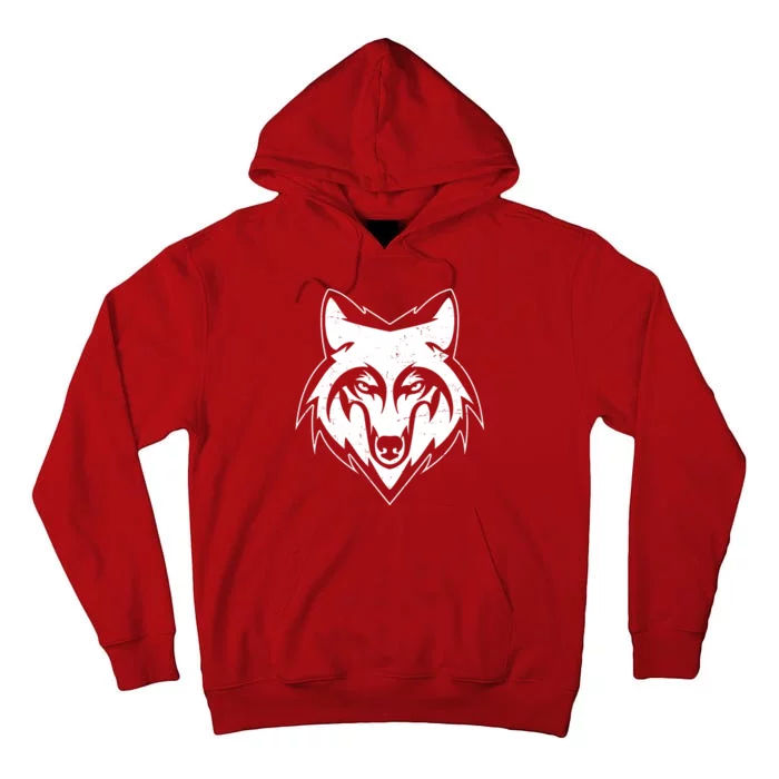 Modern Wolf Face Symbol Tall Hoodie