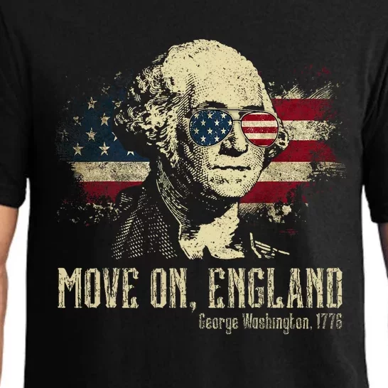 Move On England Funny George Washington 1776 Usa 4th Of July Pajama Set