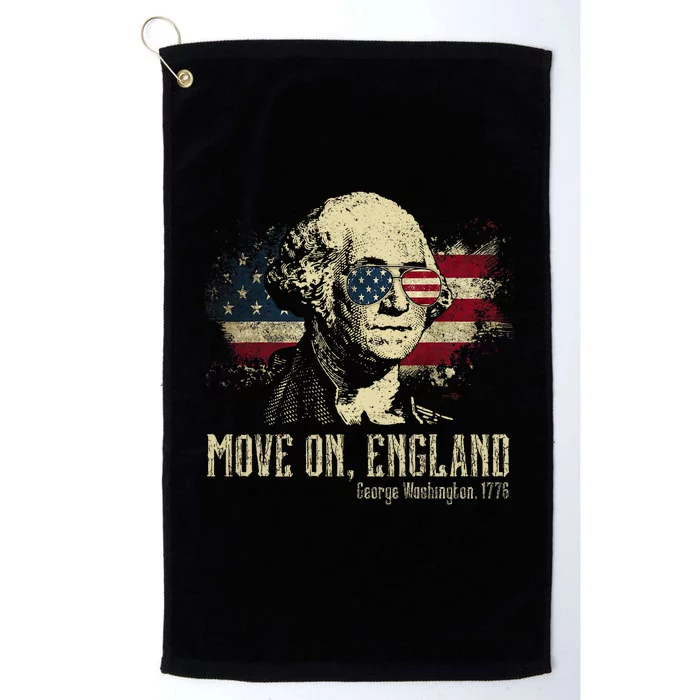 Move On England Funny George Washington 1776 Usa 4th Of July Platinum Collection Golf Towel