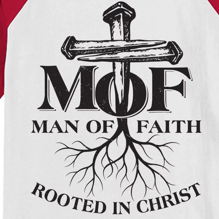 MOF Man of Faith Rooted In Christ Kids Colorblock Raglan Jersey