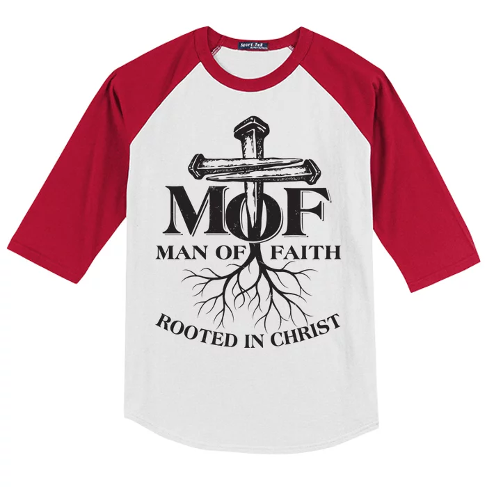 MOF Man of Faith Rooted In Christ Kids Colorblock Raglan Jersey