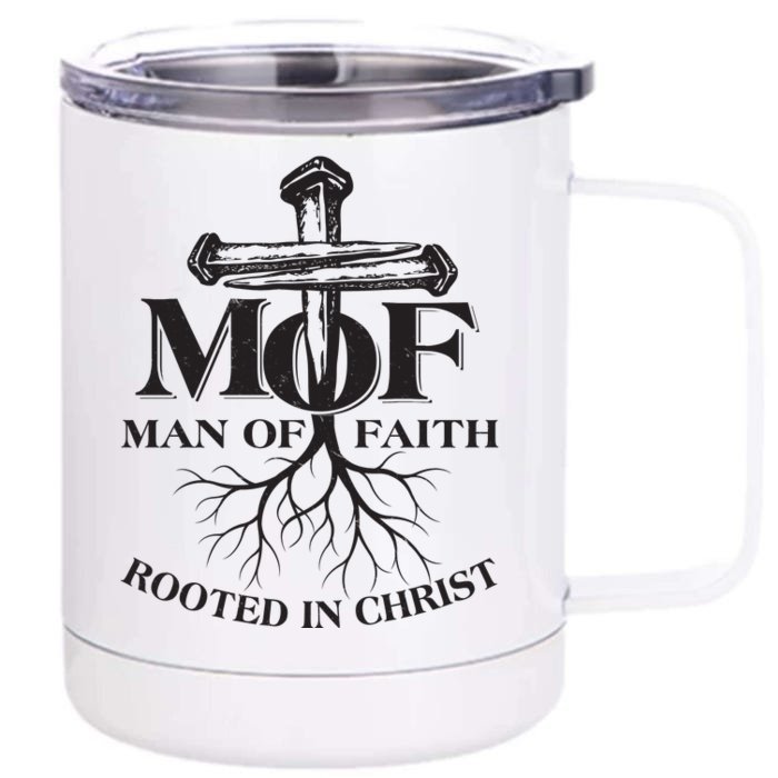 MOF Man of Faith Rooted In Christ Front & Back 12oz Stainless Steel Tumbler Cup