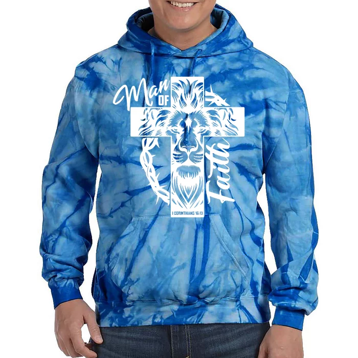 Man Of Faith Religious Motif Tie Dye Hoodie