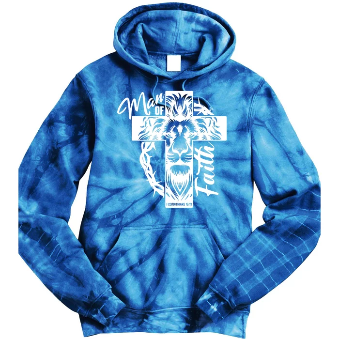 Man Of Faith Religious Motif Tie Dye Hoodie