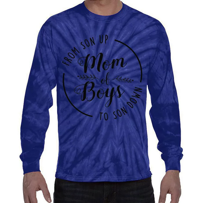 Mom Of From Son Up To Son Down Funny Mother's Day Mama Tie-Dye Long Sleeve Shirt