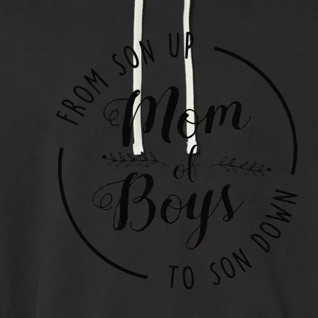 Mom Of From Son Up To Son Down Funny Mother's Day Mama Garment-Dyed Fleece Hoodie