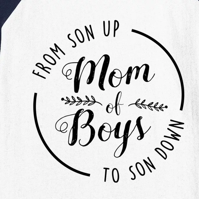 Mom Of From Son Up To Son Down Funny Mothers Day Mama Gift Baseball Sleeve Shirt