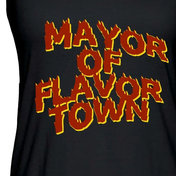 Mayor Of Flavor Town Ladies Essential Flowy Tank