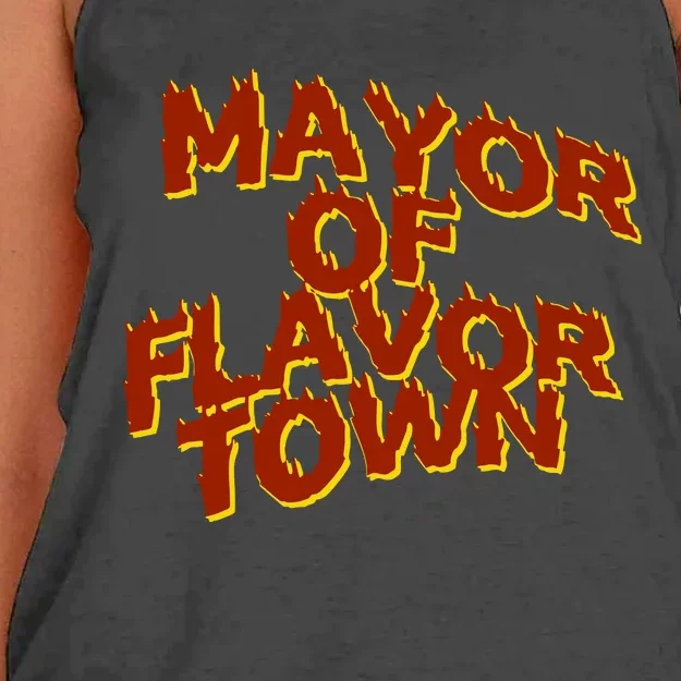 Mayor Of Flavor Town Women's Knotted Racerback Tank