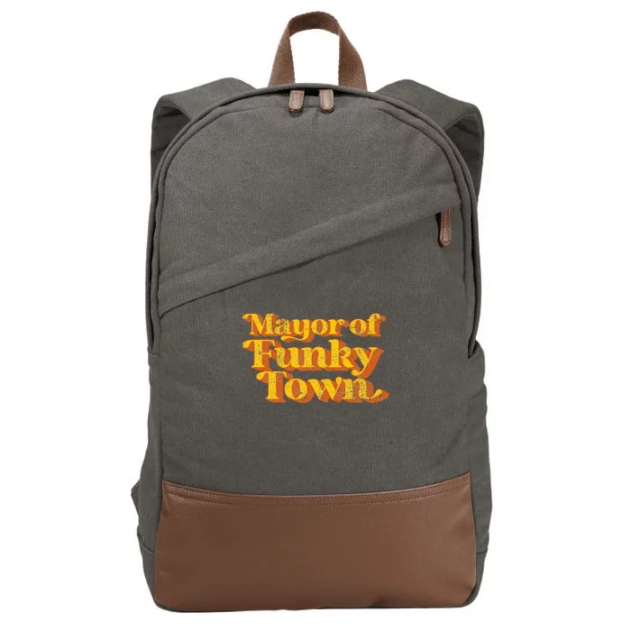 Mayor Of Funky Town Funny Vintage 70S Disco Party Cotton Canvas Backpack