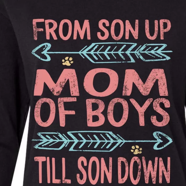 Mom Of From Son Up Till Down Mothers Day Mommy Mother Gift Womens Cotton Relaxed Long Sleeve T-Shirt