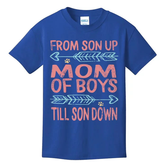 Mom Of From Son Up Till Down Mothers Day Mommy Mother Gift Kids T-Shirt