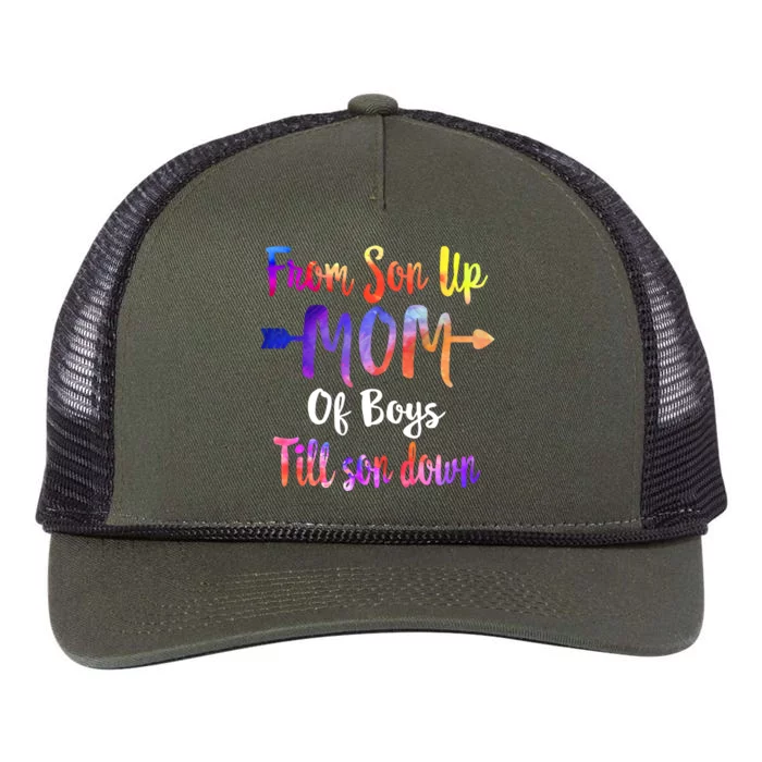 Mom Of From Son Up Till Down Mothers Day Mommy Mother Gift Retro Rope Trucker Hat Cap