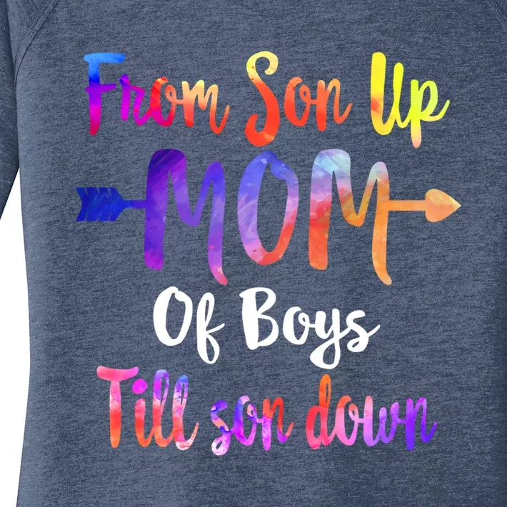 Mom Of From Son Up Till Down Mothers Day Mommy Mother Gift Women's Perfect Tri Tunic Long Sleeve Shirt