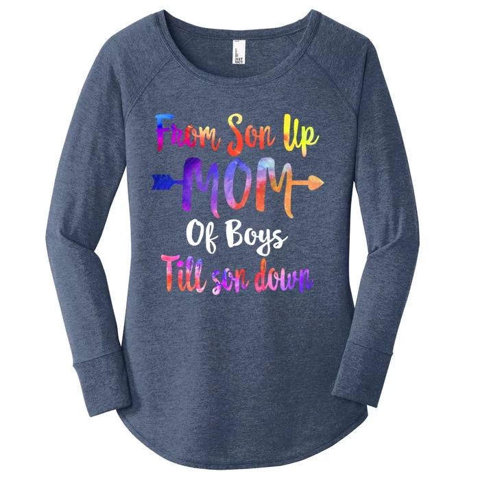 Mom Of From Son Up Till Down Mothers Day Mommy Mother Gift Women's Perfect Tri Tunic Long Sleeve Shirt