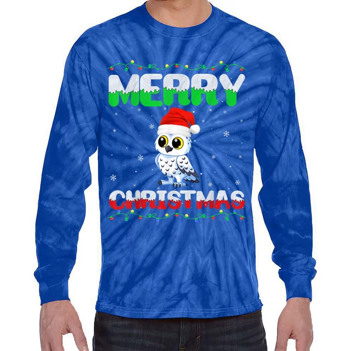 Matching Outfits For Holiday Party Snowy Owl Merry Christmas Gift Tie-Dye Long Sleeve Shirt