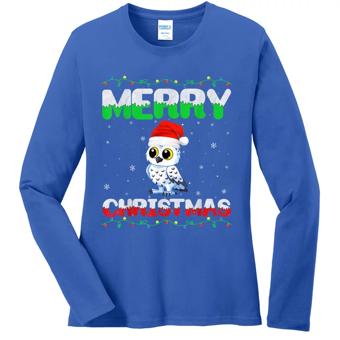 Matching Outfits For Holiday Party Snowy Owl Merry Christmas Gift Ladies Long Sleeve Shirt