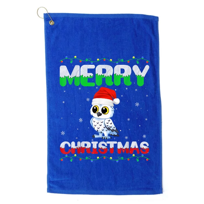 Matching Outfits For Holiday Party Snowy Owl Merry Christmas Gift Platinum Collection Golf Towel