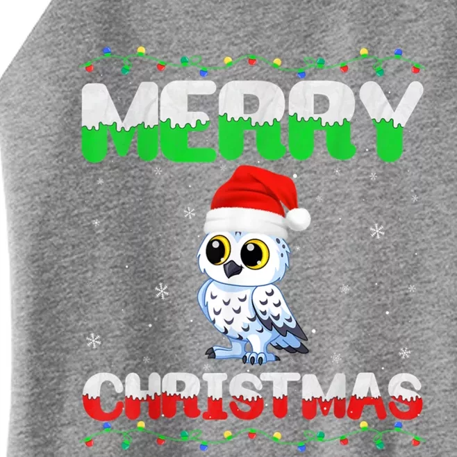 Matching Outfits For Holiday Party Snowy Owl Merry Christmas Gift Women’s Perfect Tri Rocker Tank