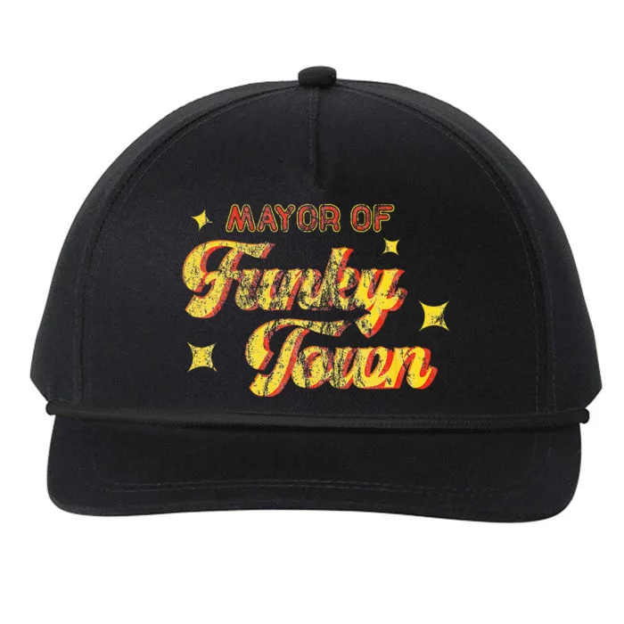 Mayor Of Funky Town 1970s Disco Funk 70s Retro Funk Snapback Five-Panel Rope Hat